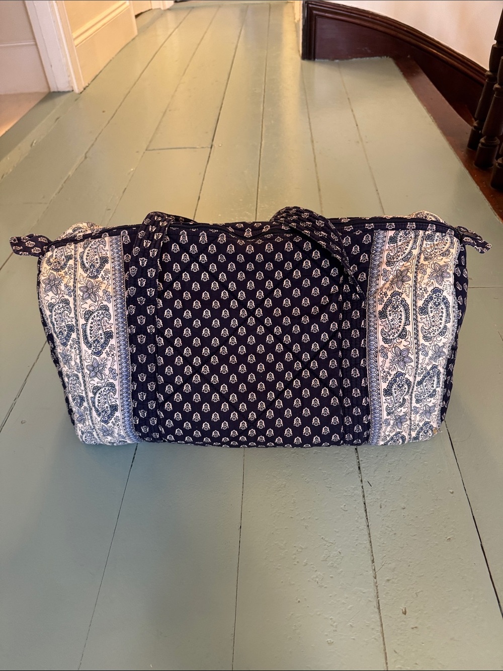 Vintage Pierre Deux Navy Paisley Quilted Weekend Duffel Bag